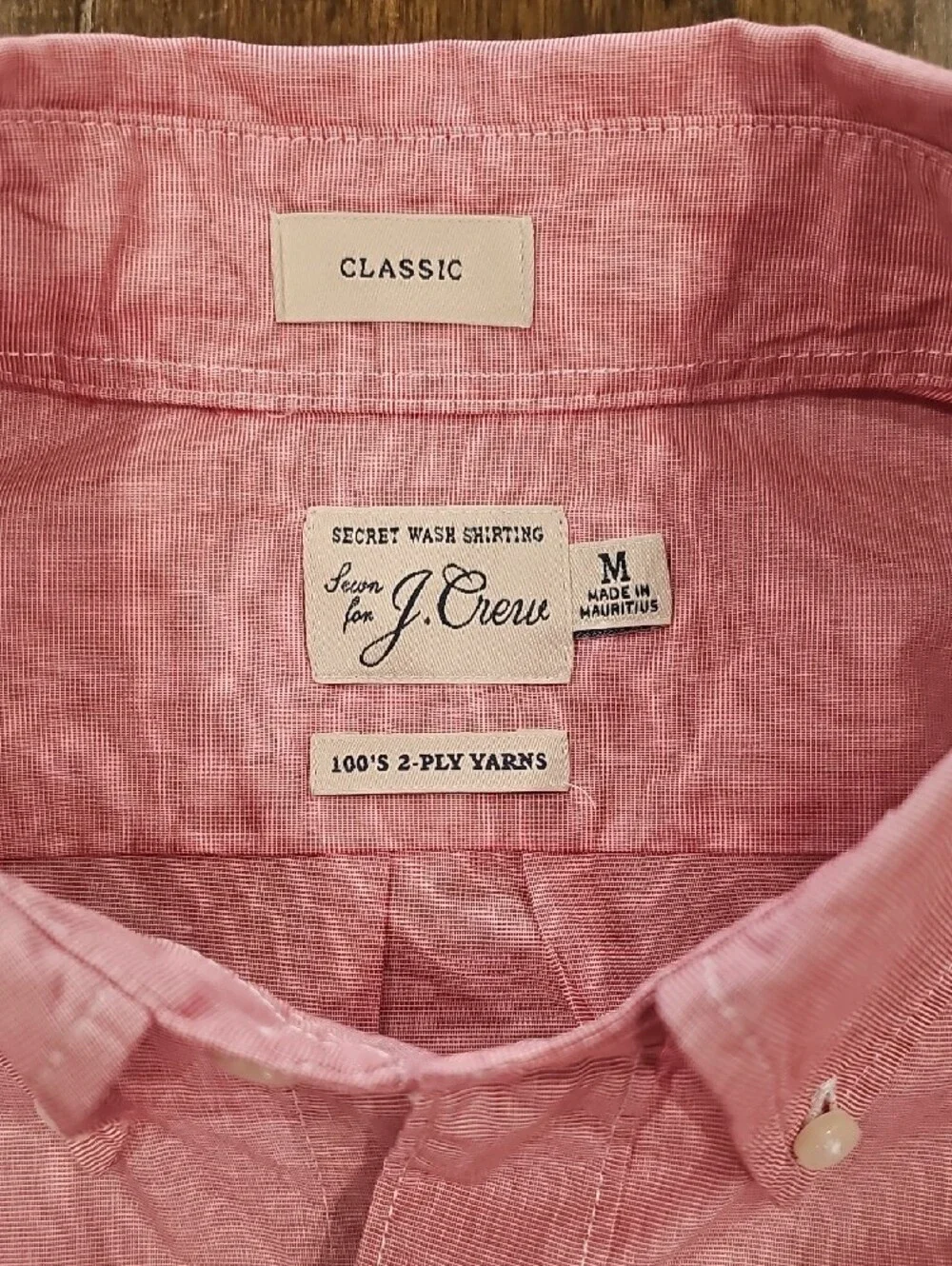 J. Crew Men's Secret Wash Pink Button-Down Poplin Shirt